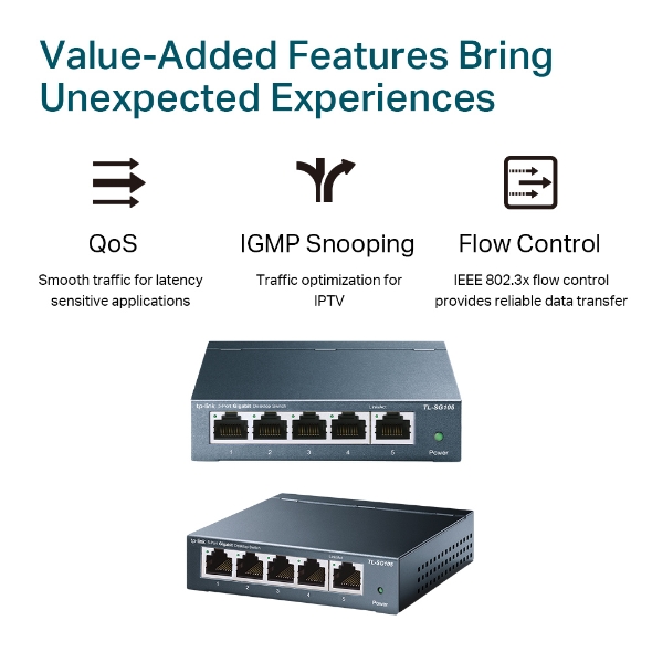 Switch con 5 puertos a 10/100/1000 Mbps TL-SG105 - Image 3
